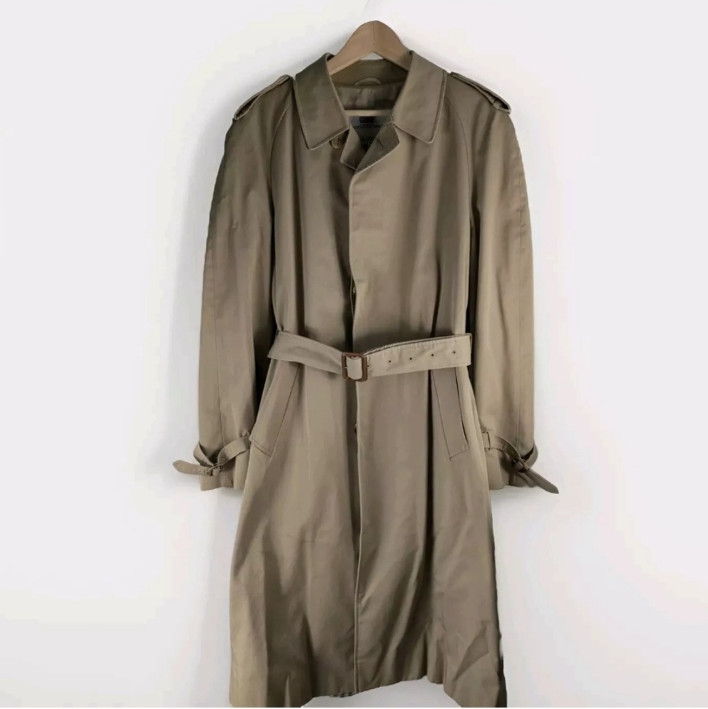 Aquascutum Tan Long Belted Trench Coat